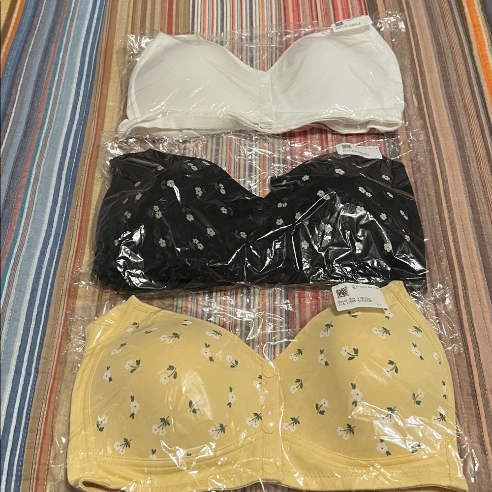 Daisy Women's Bras - White, Black, and Yellow Set